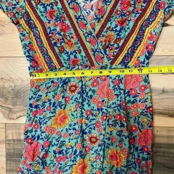 Ecowish Bohemian Floral Wrap Dress V-Neck Women’s Size Small Maxi - Picture 8 of 11